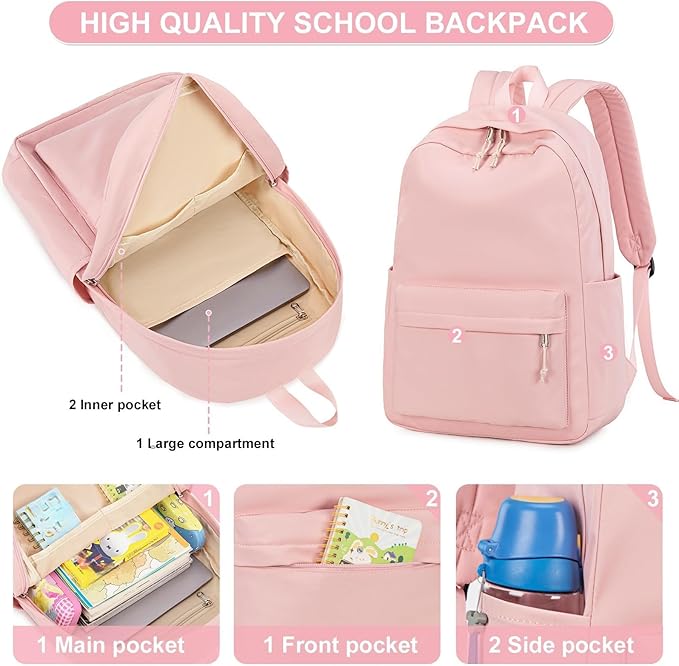 LOIDOU Backpack for Teen Girls Middle-School Primary Elementary Bookbags 17inch Kids Backpack Women laptop Backpack Lightweight Casual Daypack