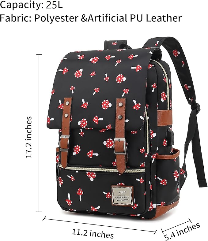YGR Floral Laptop Backpack for Women, Female, School, Travel, Business, Outdoor Sports, Office, Work