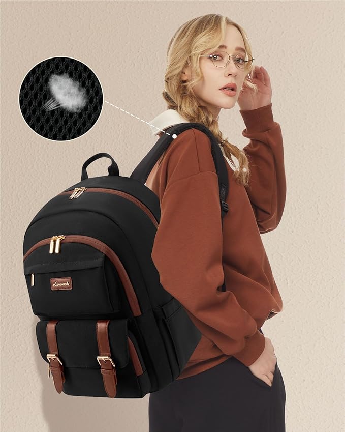 LOVEVOOK School Backpack for Women 15.6" Cute Bookbag for Girls in Highschool College Casual Daypack Backpacks Water Resistent