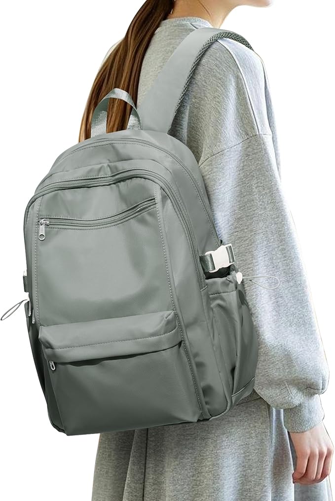 School Backpack for Teen Girls Lightweight College Backpack Women Travel Backpacks Waterproof High School Bookbag for Men Classic Casual Daypacks(Green)
