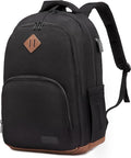 LOVEVOOK School Backpack for Women Men Black Backpack with 17.3" Laptop Compartment Lightweight Bookbag for College Work High School