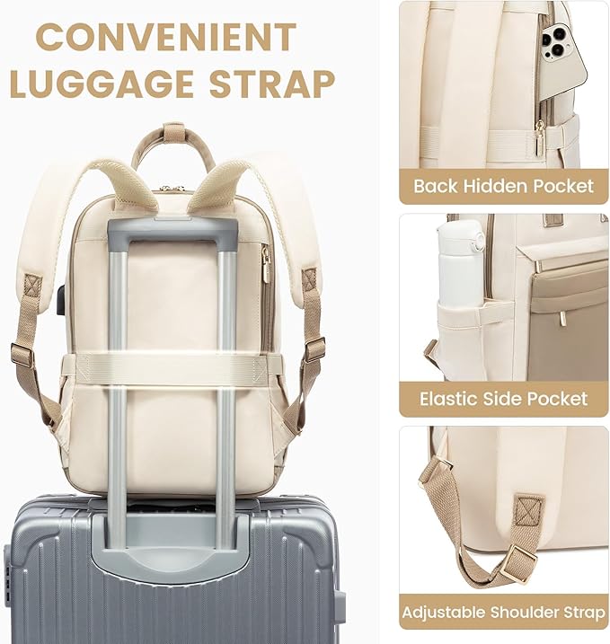LOVEVOOK Backpack purse for Women, 14 Inch Laptop backpack with USB Port, Cute Waterproof Backpacks Stylish Travel Bags Vintage Daypacks Bookbag for College School Work