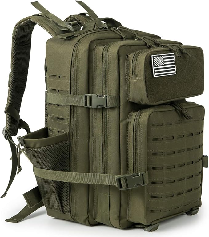 QT&QY 25L/45L Military Tactical Backpack For Men Molle Daypack 3 Day Bug Out Bag Hiking Rucksack With Bottle Holder