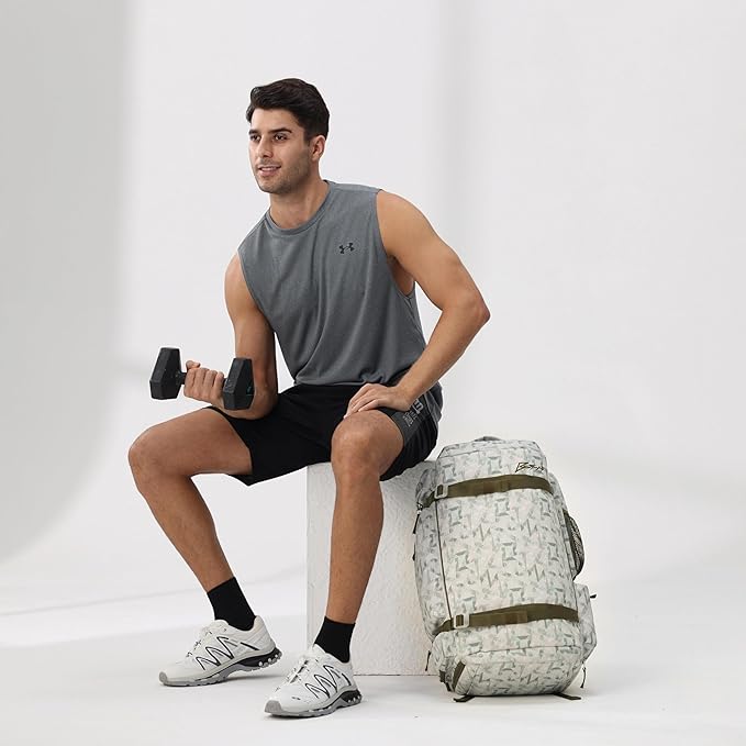 BE SMART 2 in 1 Convertible Gym Duffel Bags with Shoes Compartment - 40L Waterproof Extra Large Workout Backpack for Gym Men, Heavy Duty Sports Duffle Backpacks for Travel, Hiking, Camping, Carry On