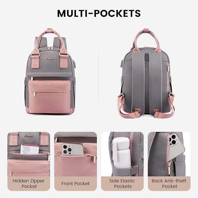 LOVEVOOK Mini Backpack for Women Stylish Waterproof Backpack Purse with USB Port, Cute Bookbag for College School Travel