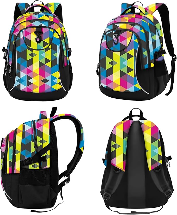 rickyh style School Backpack Travel Bag for Men & Women Lightweight College Back Pack with Laptop Compartmen (23SANJIAO)