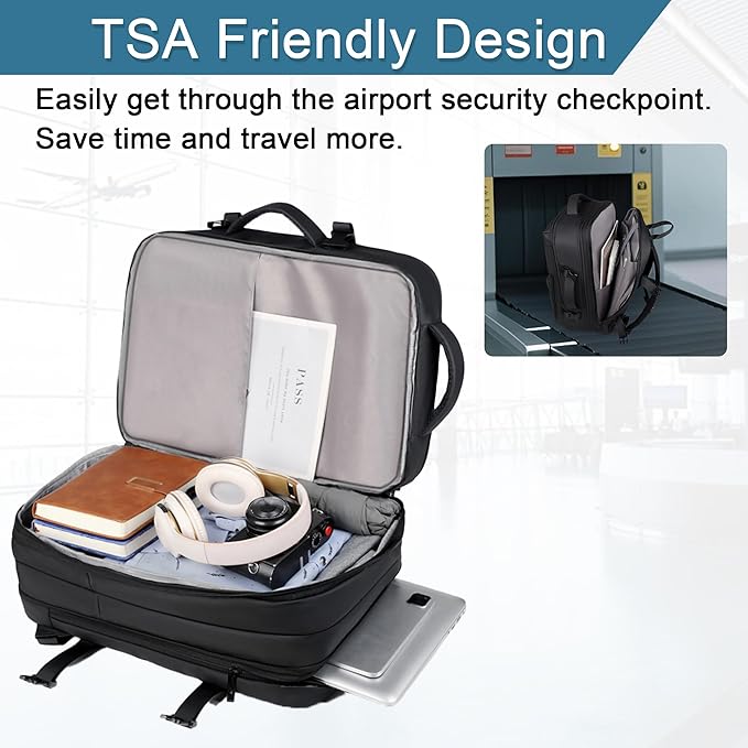 Travel Backpack for Men, Carry on Backpack Expandable 45L Suitcase Backpack Airline Approved Large Luggage Business Weekender Bag