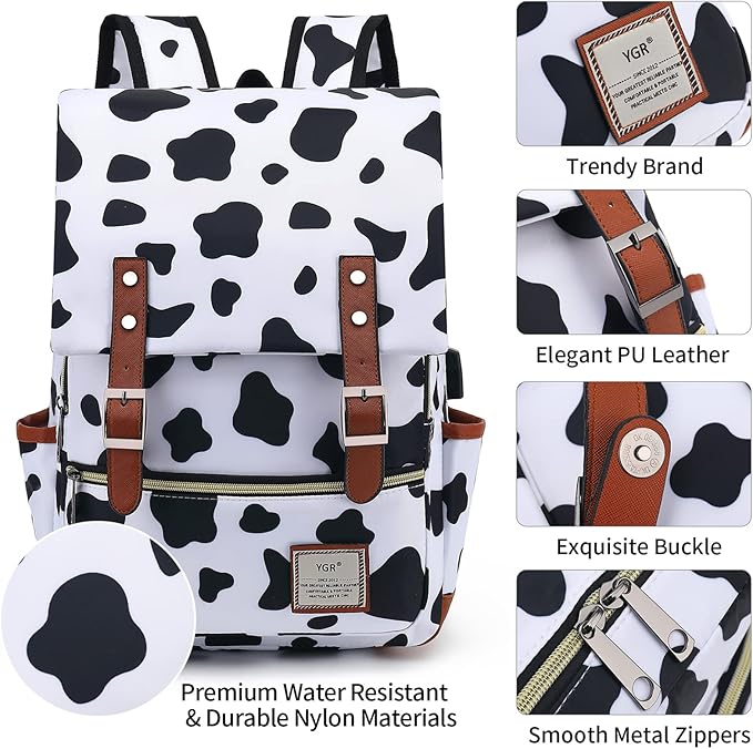 YGR Floral Laptop Backpack for Women, Female, School, Travel, Business, Outdoor Sports, Office, Work