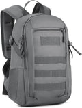 HUNTVP 10L Tactical Backpack Small Backpack Mini Daypack Military MOLLE Rucksack Gear Tactical Assault Pack Bag for Hunting Camping Trekking(10l-grey)