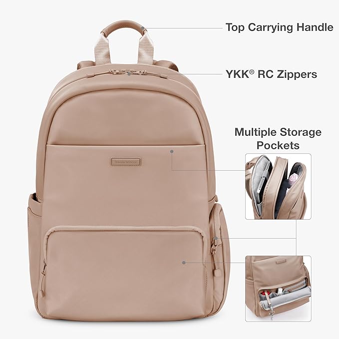 Traveler's Choice Women's Iria 20L Backpack, Latte Beige