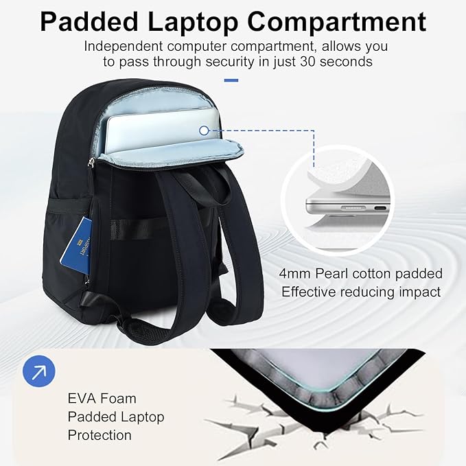 BTOOP Backpack for School Girls Teens Lightweight College Bookbag Casual Work Travel Laptop Backpack for Women Water Resistant Black Backpacks(Black)