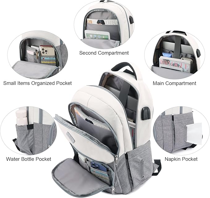 LOVEVOOK School Backpack for Women Men Classic Backpack with 15.6" Laptop Compartment Lightweight Bookbag for College Work High School