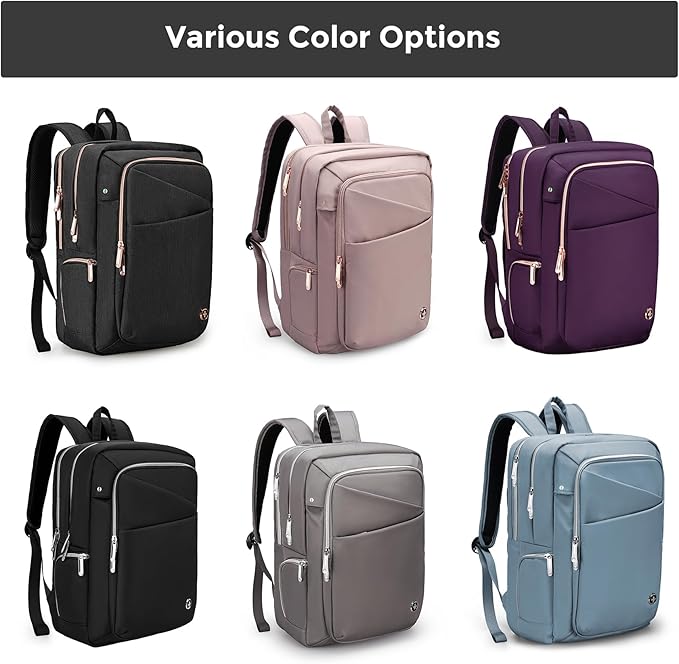 Swissdigital Design Laptop Backpack for Women，Travel Backpack with USB Charging Port，Fits 15.6 Inch School Computer Backpacks for Work Business,Platinum | SD1006F-01B