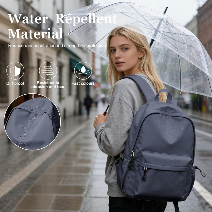 Middle School Backpack For Men Women Simple Backpack For College Students Aesthetic High School Bag Waterproof Bookbag For Teens Girls Boys（Blue Purple）