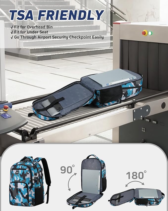 Travel Laptop Backpack for Men Business,Back Pack Bookbag Computer Backpack for Teens Boys with USB Charging Port,Water Resistant