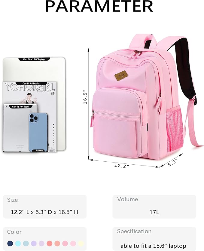 abshoo Classical Basic Travel Backpack For School Water Resistant Bookbag | For School, For School