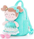 Gloveleya Kids Backpacks Girls Backpack Plush Bags with Soft Baby Doll Green 9" | with Soft Baby Doll