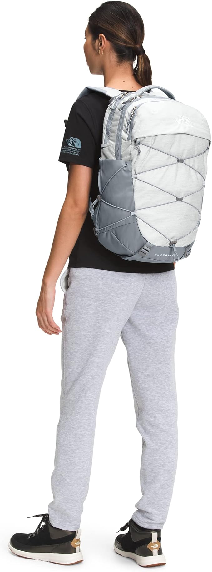 The North Face Women's Borealis Commuter Laptop Backpack, TNF White Metallic Mélange/Mid Grey, One Size