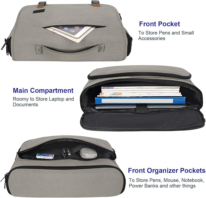 MATEIN Messenger Bag for Men, Briefcases Lightweight Men's Laptop Bag 17.3 inch Water Resistant Crossbody Satchel Computer Work Office Case with Shoulder Strap, Brown