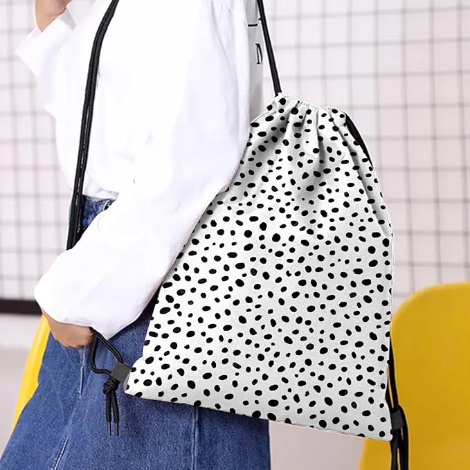 Drawstring Backpack Draw String Bag Waterproof for Sports Gym Beach Travel Cute Aesthetic Sackpack Men Women (13"×17")-Speckle Leopard Cheetah