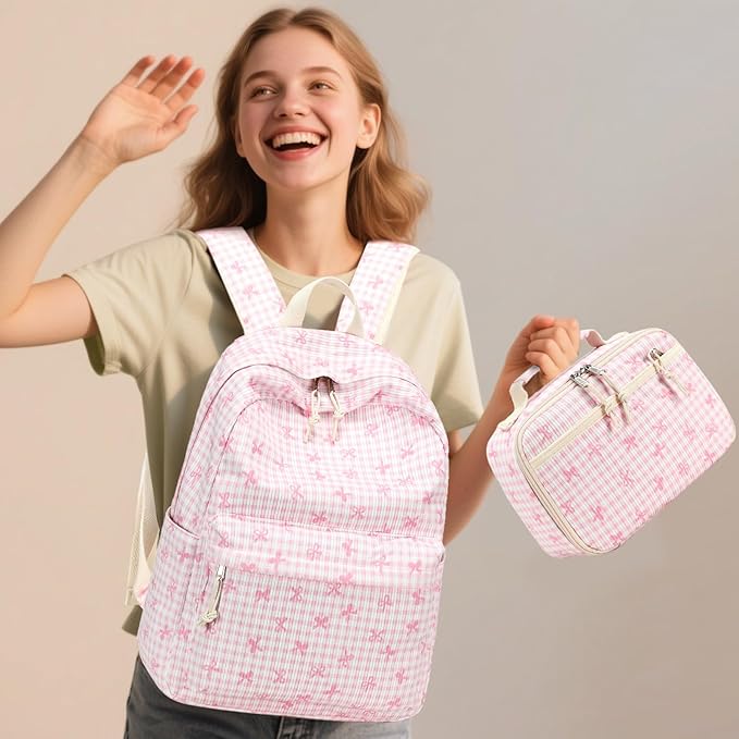 LEDAOU Backpack for Girls Kids Backpack with Lunch Box Preschool Kindergarten Elementary BookBag Primary School Bag Set