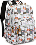 Leaper Cute Cat Printing Laptop Backpack Water-resistant College Backpack Bookbags Travel Bag Casual Bag Satchel Gary