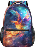 Pardick Galaxy Phoenix Backpack for Kids Girls Boys Lightweight School College Students 18in Bookbag Large Capacity Computer Backpacks Laptop Rucksack Travel Gym Hiking Camping Daypack