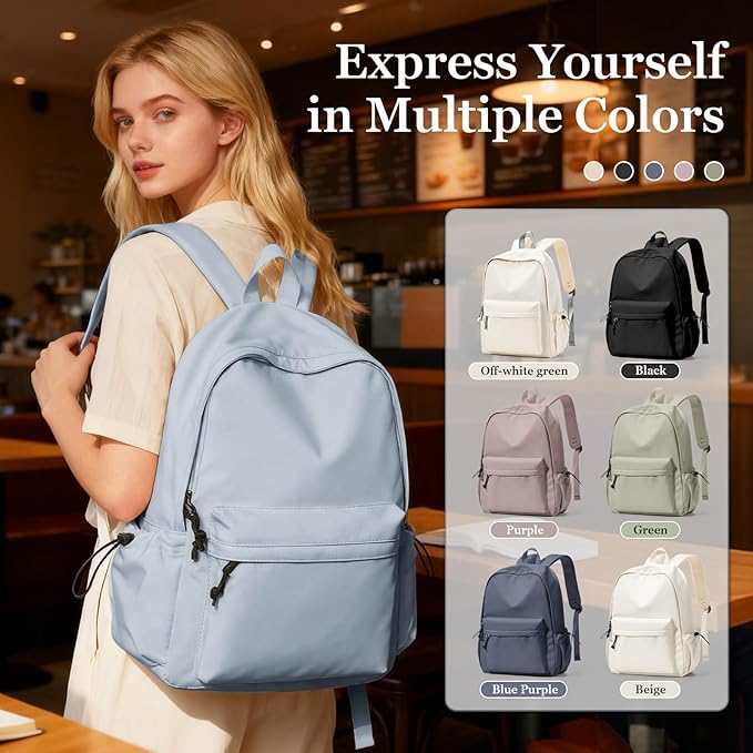 Middle School Backpack For Men Women Simple Backpack For College Students Aesthetic High School Bag Waterproof Bookbag For Teens Girls Boys（Blue）
