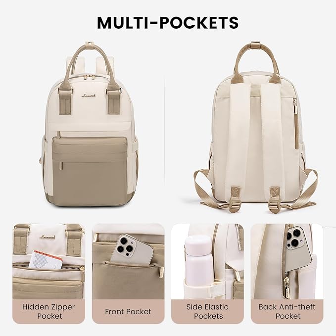 LOVEVOOK Backpack purse for Women, 14 Inch Laptop backpack Cute Waterproof Backpacks Stylish Travel Bags Vintage Daypacks Bookbag for College School Work