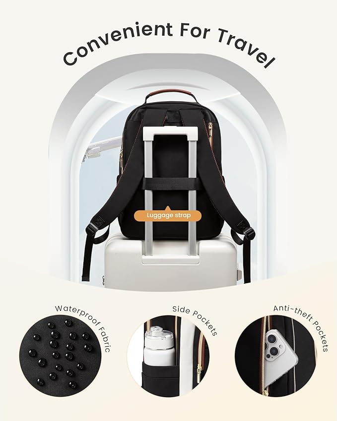 LOVEVOOK Laptop Backpack for Women, 15.6 Inch Work Business Backpack Purse for Teacher, Waterproof Nurse Bag College Bookbag for School, Casual Personal Item Travel Bag College Daypack