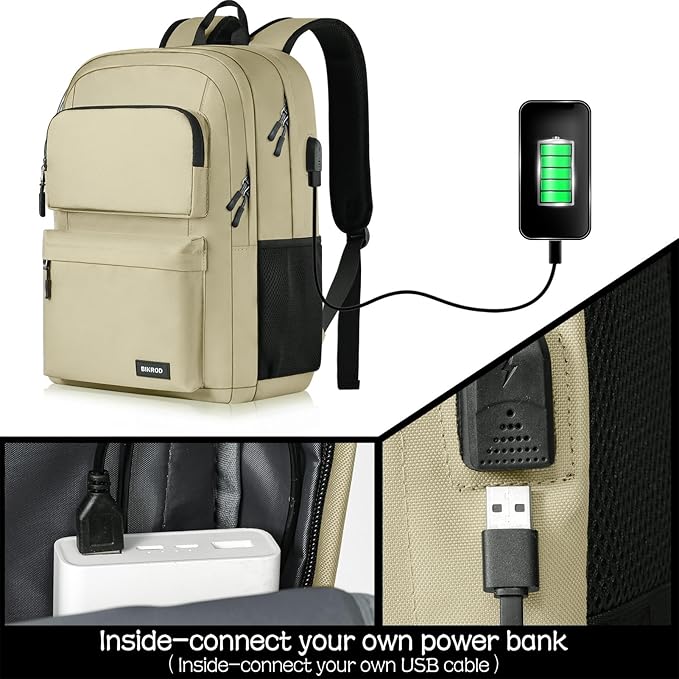 Backpack for School Teen Boys and Girls, Carry-on Lightweight Casual Bookbag with USB Charging Port Fit 15.6 Inch Notebook