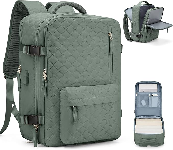 VGCUB Large Travel Backpack for Women Men, Carry on Backpack Airline Approved Gym Backpack Waterproof Business Laptop Daypack,Army Green