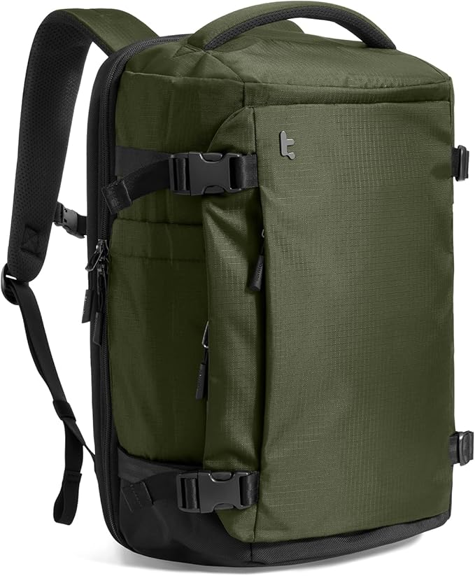 tomtoc Travel Backpack 28L, TSA Friendly Flight Approved Carry-on Luggage, Personal Item Travel Bag, Water-Resistant Lightweight Business Rucksack, Durable Bag Fits 16 Inch Laptop