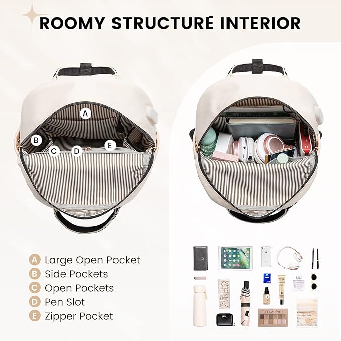 LOVEVOOK Mini Backpack for Women Stylish Waterproof Backpack Purse with USB Port, Cute Bookbag for College School Travel