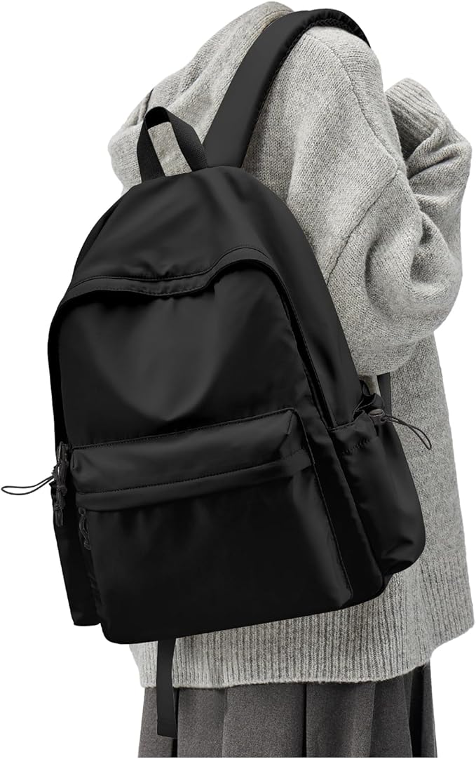 Classic Large Black Backpack For Women,Waterproof High School Bookbag,Lightweight Casual Travel Daypack,College Backpack Men,Middle School Bag For Girls Boys