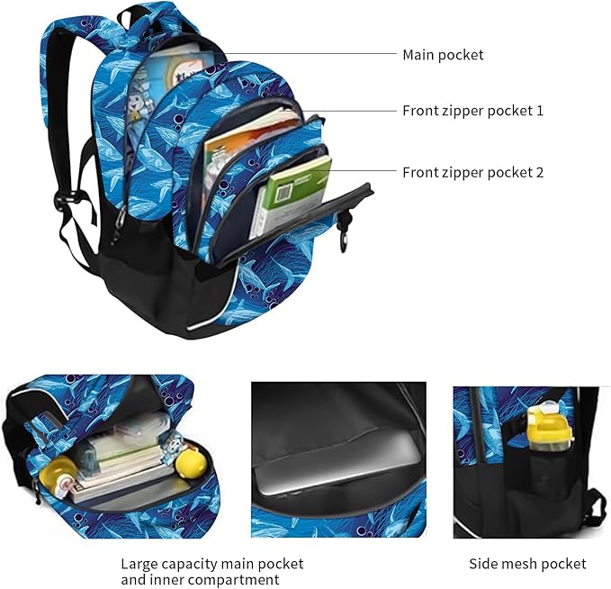 rickyh style School Backpack Travel Bag for Men & Women Lightweight College Back Pack with Laptop Compartmen (23SY)