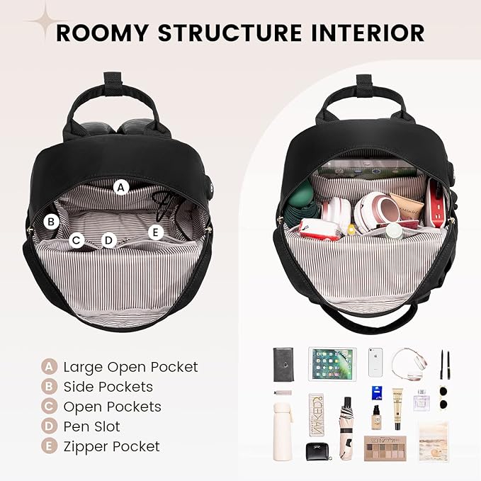 LOVEVOOK Mini Backpack for Women Stylish Waterproof Backpack Purse with USB Port, Cute Bookbag for College School Travel