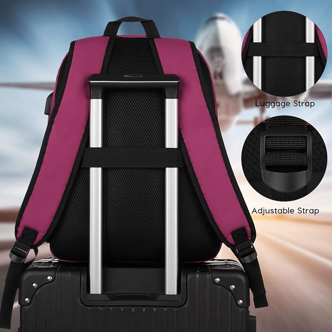 YAMTION Laptop Backpack,Bookbag for Women and Teen Girls School Backpack with USB Port for College Work