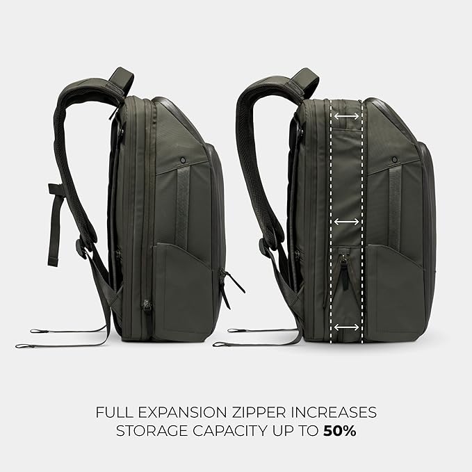 NOMATIC 20L Travel Pack - Mens Travel Backpack - Expandable to 30L - Water Resistant Daypack - TSA-Ready - Lightweight Business Traveling Backpack for Men - 16" Laptop Compartment