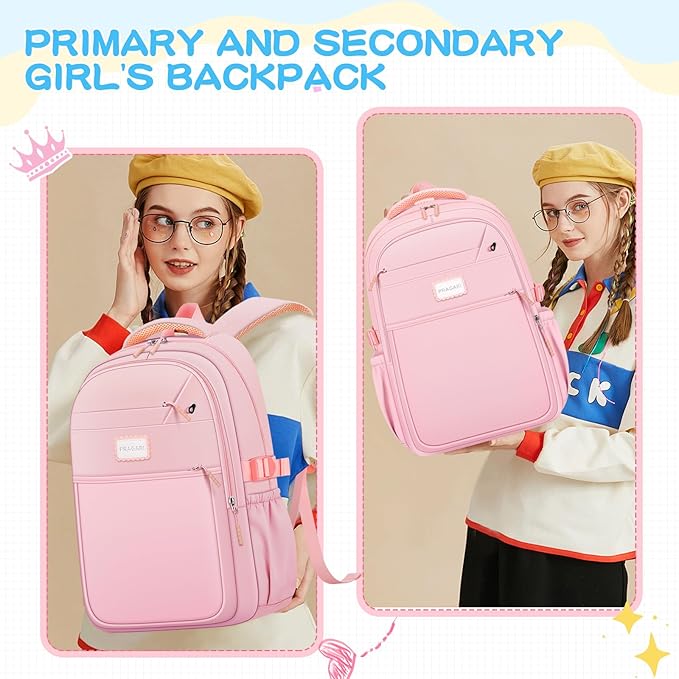 Aesthetic Backpack for School Cute Laptop Pink Backpack Teens Girls Travel Casaul Daypack Lightweight Book Bags