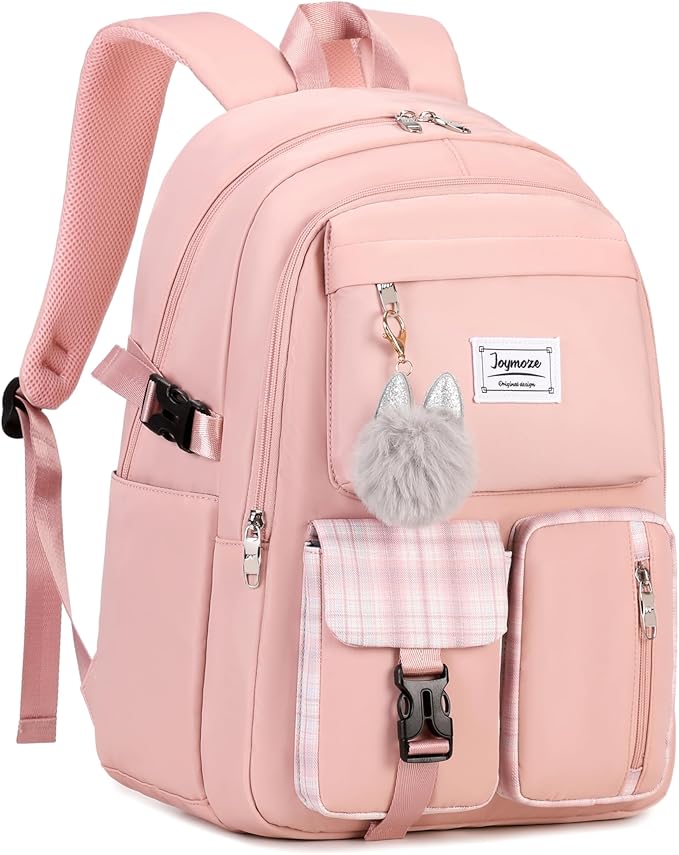Joymoze Women Fashion Travel Backpack Set Roomy Laptop Rucksack Set Casual Daypack for Girl Pink