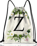 Initial Letter Drawstring Backpack String Sports Gym Bags Waterproof Sackpack Cute for Men Women Beach (13"×17") (Letter-Z)