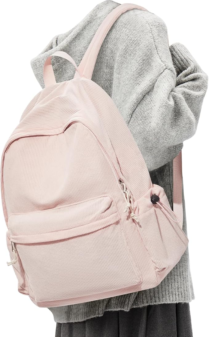 Classic Backpacks For School Teens Girls Boys, Lightweight Casual Daypacks Middle Students Backpck, Cute High School Bookbag, Simple College Backpack for Women Men(Pink)