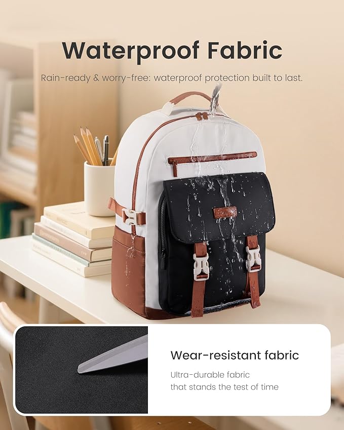 LOVEVOOK School Backpack for Teen Girls，Casual School Backpack 14-18 Teenage 15.6 Inch Laptop Bookbag, Cute Big Student Laptop Backpack for College Women Middle High School Travel Daypack, black