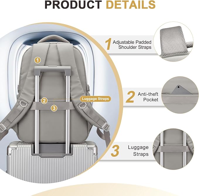 Cute Backpack for College Students Waterproof School Bag High School Backpacks for Teens Girls Boys Laptop Bookbag Casual Daypacks Backpacks for Women Men（Gray Brown）