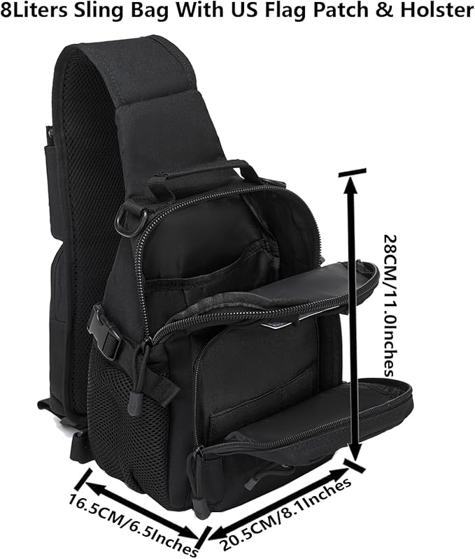 ATBP Small Tactical Holster Sling Backpack Accessories Shoulder Pouch Water Bottle & Radio Holder Crossbody Bag for Men