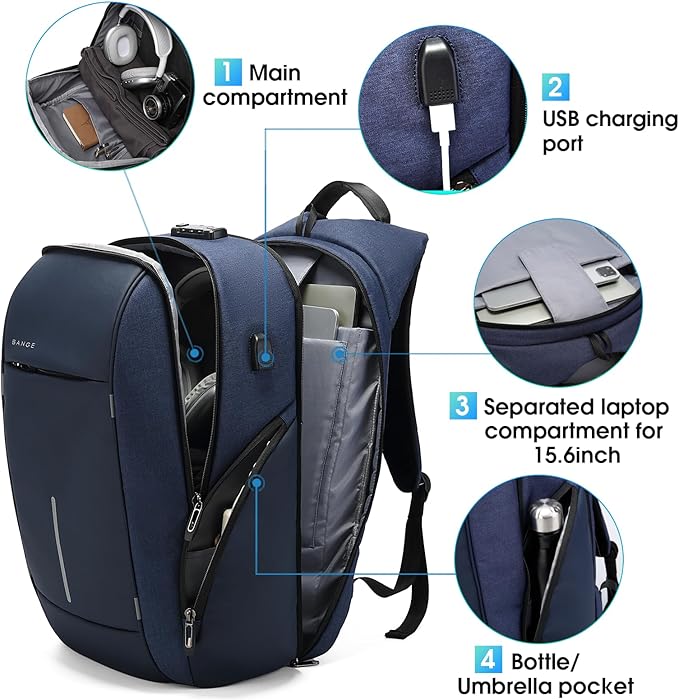 BANGE Backpack for Men, Laptop Backpack for 15.6 Inch Notebook,Lightweight Work Backpacks for Men, Daily Work Backpack for Men and Women…