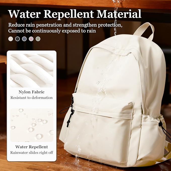 White Bookbags For Teen Girls Boys Waterproof College Backpack Middle School bags Lightweight Travel Rucksack Casual Daypack Laptop Backpacks For Men Women