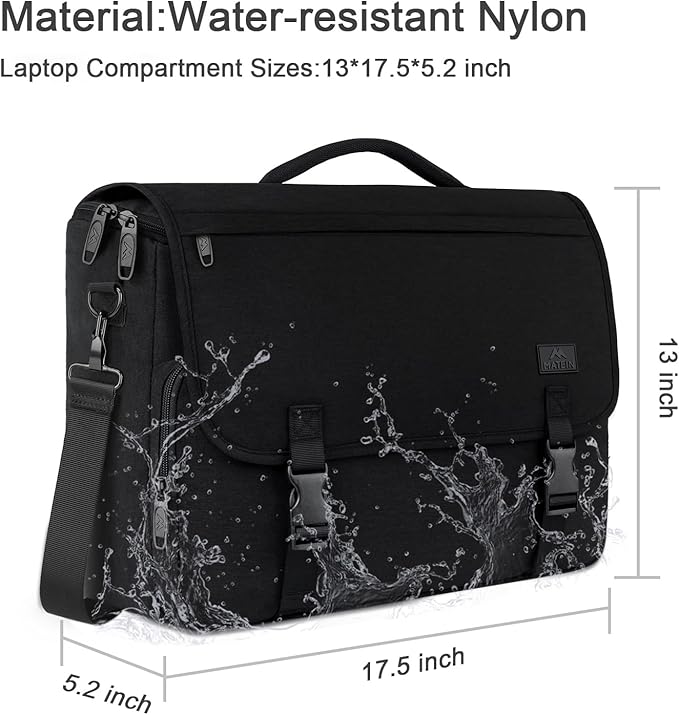 MATEIN Messenger Bag for Men, Teen School Bag Lightweight 17.3 inch Laptop Briefcase, Large Crossbody College Satchel Computer Work Office Case with Shoulder Strap, College Student Gifts, Black