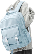 School Backpack For Women Men College Backpack With Lots Of Pockets Cute BookBag Casual Daypack Backpacks For Teens Girls Boys Waterproof(Blue)